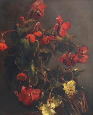 Stilleven met begonia's