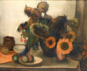 Stilleven met zonnebloemen